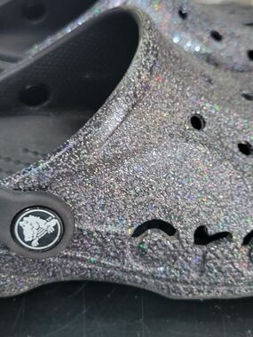 Glittery Silver Crocs Classic Clog